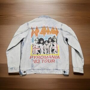 Def Leppard Pyromania Tour Jean Jacket Size Medium 2017 EUC